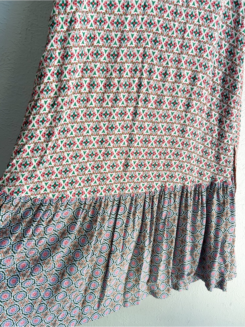 Boden Easy Henley Dress Mixed Print Belted Maxi Midi Dress Sz 6 Prairie Boho - Picture 4 of 10